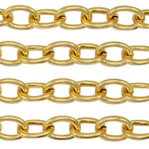 Stainless Steel - Rostfrei Stahl Schmuckzubeh&ouml;r Gliederkette Ankerkette Gold