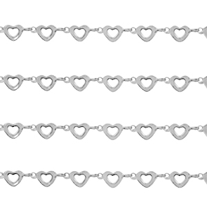 Stainless Steel - Rostfrei Stahl Schmuckzubeh&ouml;r Gliederkette Herz Silber