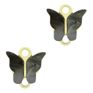 Resin Anh&auml;nger Zwischenst&uuml;ck Schmetterling Gold-anthracite