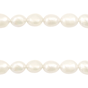 BQ S&uuml;sswasserperlen Nugget oval 9x7-8mm Natural white