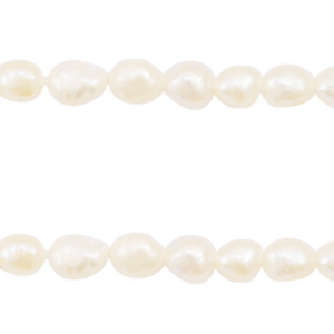 BQ S&uuml;sswasserperlen Nugget oval 4-5x3-4mm Natural white