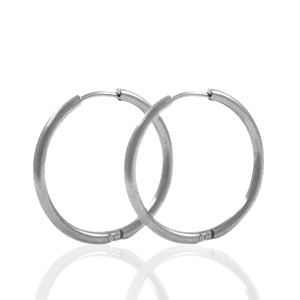 Ohrringe aus Stainless Steel - Rostfreiem Stahl Creolen 24mm Silber