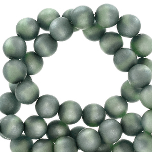 Super Polaris Perlen 8 mm rund matt Sea green
