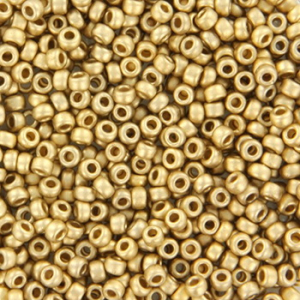 Miyuki Rocailles 11/0 Matte 24kt gold light plated 11-193F