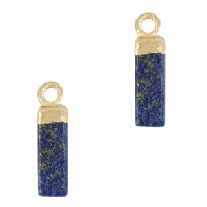 Naturstein Anh&auml;nger Tube Sapphire blue-gold