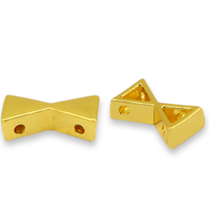 Tile beads Sandglass Gold