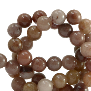 Naturstein Perlen Quarz 8mm Tawny-brown