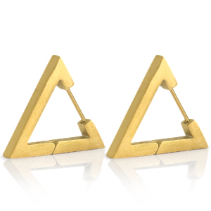 Ohrringe aus Stainless Steel - Rostfreiem Stahl Dreieck Gold