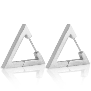 Ohrringe aus Stainless Steel - Rostfreiem Stahl Dreieck Silber