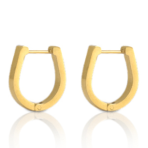 Ohrringe aus Stainless Steel - Rostfreiem Stahl Hufeisen Gold