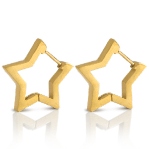 Ohrringe aus Stainless Steel - Rostfreiem Stahl Stern Gold