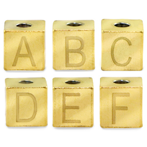 Buchstaben Perlen aus Stainless Steel - Rostfreiem Stahl Alphabet Gold