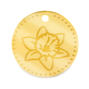 Plexx Anh&auml;nger 20mm Geburtsblume M&auml;rz-Osterglocke Gold