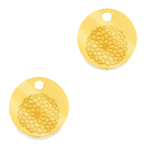 Plexx Anh&auml;nger 12mm Geburtsblume November-Chrysantheme Gold