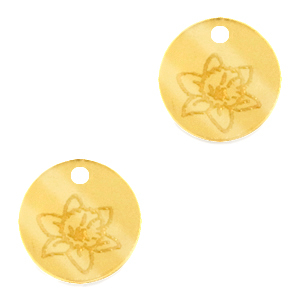 Plexx Anh&auml;nger 12mm Geburtsblume M&auml;rz-Osterglocke Gold