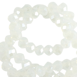 Top Glas Facett Perlen 3x2mm rondellen Milky crystal-pearl shine coating