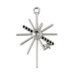 Metall Anh&auml;nger DQ Star Antik silber (Nickelfrei)