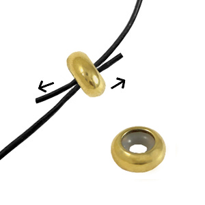 Stainless Steel - Rostfrei Stahl Schmuckzubeh&ouml;r Smart-Stopperperlen 7x3.5mmGold