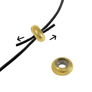 Stainless Steel - Rostfrei Stahl Schmuckzubeh&ouml;r Smart-Stopperperlen 6x3mm Gold