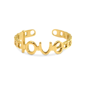 Ringe aus Stainless Steel - Rostfreiem Stahl Love Gold