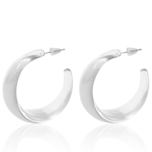 Trendy Ohrringe Creolen Transparent