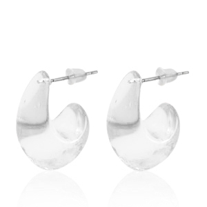 Trendy Ohrringe Creolen Transparent
