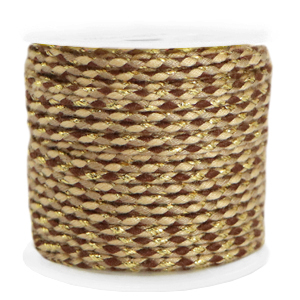 Trendy Kordel geflochten 2mm Gold-brown