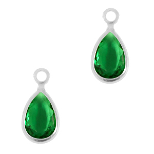 Anh&auml;nger Kristallglas Tropfen Classic green-silver