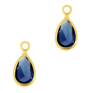 Anh&auml;nger Kristallglas Tropfen Royal blue-gold