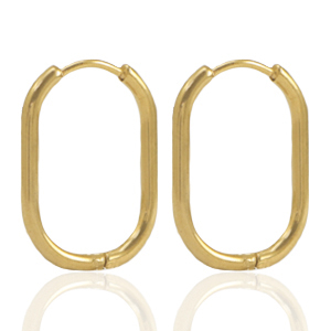 Ohrringe aus Stainless Steel - Rostfreiem Stahl Creolen oval Gold