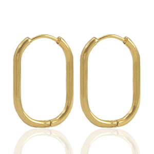 Ohrringe aus Stainless Steel - Rostfreiem Stahl Creolen oval Gold
