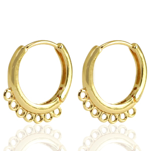 Brass TQ Metall Ohrringe Creolen Gold