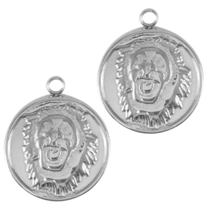 Stainless Steel - Rostfrei Stahl Anh&auml;nger L&ouml;we Silber