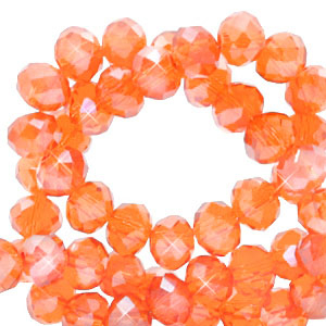 Top Glas Facett Perlen 3x2mm rondellen Warm comfort orange-pearl shine coating