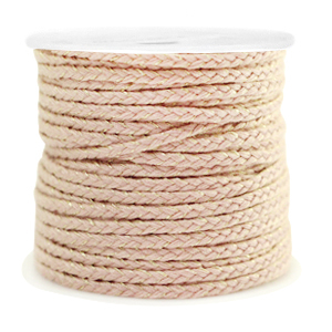 Makramee Band geflochten 2mm Gold-light pink