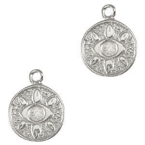 Metall Anh&auml;nger DQ Auge Antik silber (Nickelfrei)