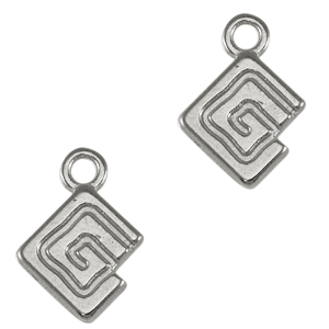 Metall Anh&auml;nger DQ M&auml;ander Antik silber (Nickelfrei)