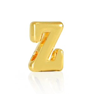 Metall Perlen Buchstabe DQ Z Gold (Nickelfrei)