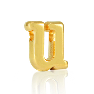 Metall Perlen Buchstabe DQ U Gold (Nickelfrei)