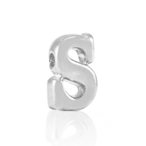 Metall Perlen Buchstabe DQ S Antik silber (Nickelfrei)
