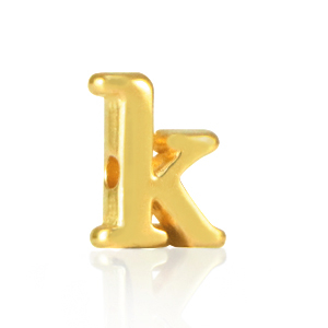 Metall Perlen Buchstabe DQ K Gold (Nickelfrei)