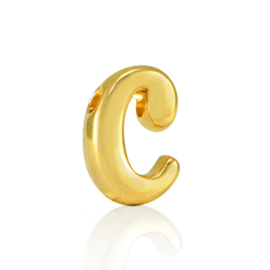 Metall Perlen Buchstabe DQ C Gold (Nickelfrei)