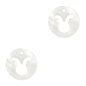 Muschel Anh&auml;nger S&uuml;&szlig;wasserperlmutt Stier White (Naturliche Farbe Muschel)