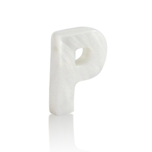 Muschel Anh&auml;nger S&uuml;&szlig;wasserperlmutt Buchstaben P White (Naturliche Farbe Muschel)