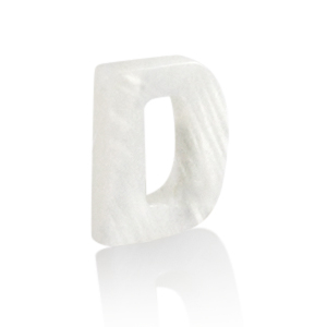 Muschel Anh&auml;nger S&uuml;&szlig;wasserperlmutt Buchstaben D White (Naturliche Farbe Muschel)