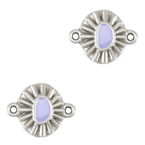 Metall Anh&auml;nger DQ Zwischenst&uuml;ck Antik silber-lavender purple (nikkelvrij)
