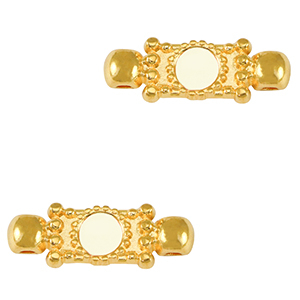 Metall Anh&auml;nger DQ Zwischenst&uuml;ck Gold-ivory white (nikkelvrij)