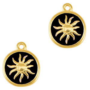 Metall Anh&auml;nger DQ Sonne Gold-black (Nickelfrei)