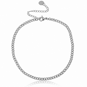 Fusskettchen aus Stainless Steel - Rostfreiem Stahl Kettenglieder Silber