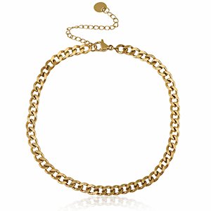 Fusskettchen aus Stainless Steel - Rostfreiem Stahl Kettenglieder Gold